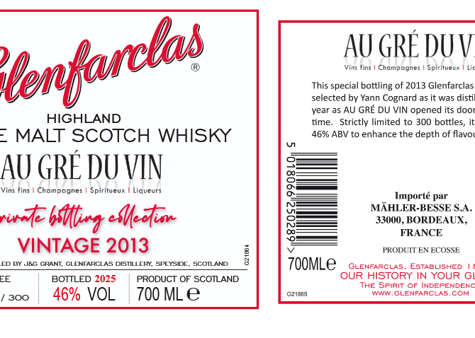 Cuvée “Private Bottling Au Gré du Vin” Glenfarclas 2013 – 46%